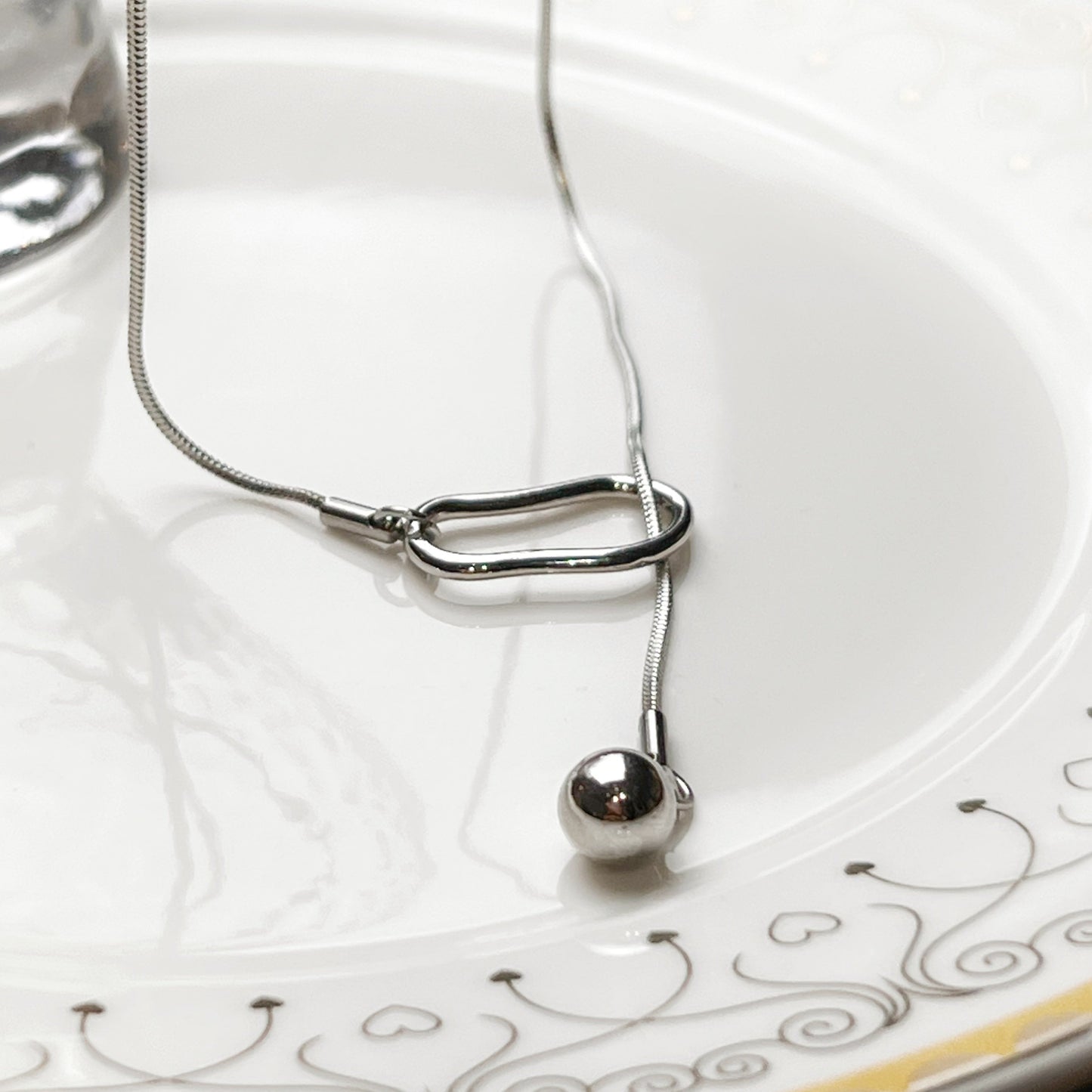 Adjustable Snake Bone Ball Chain Necklace