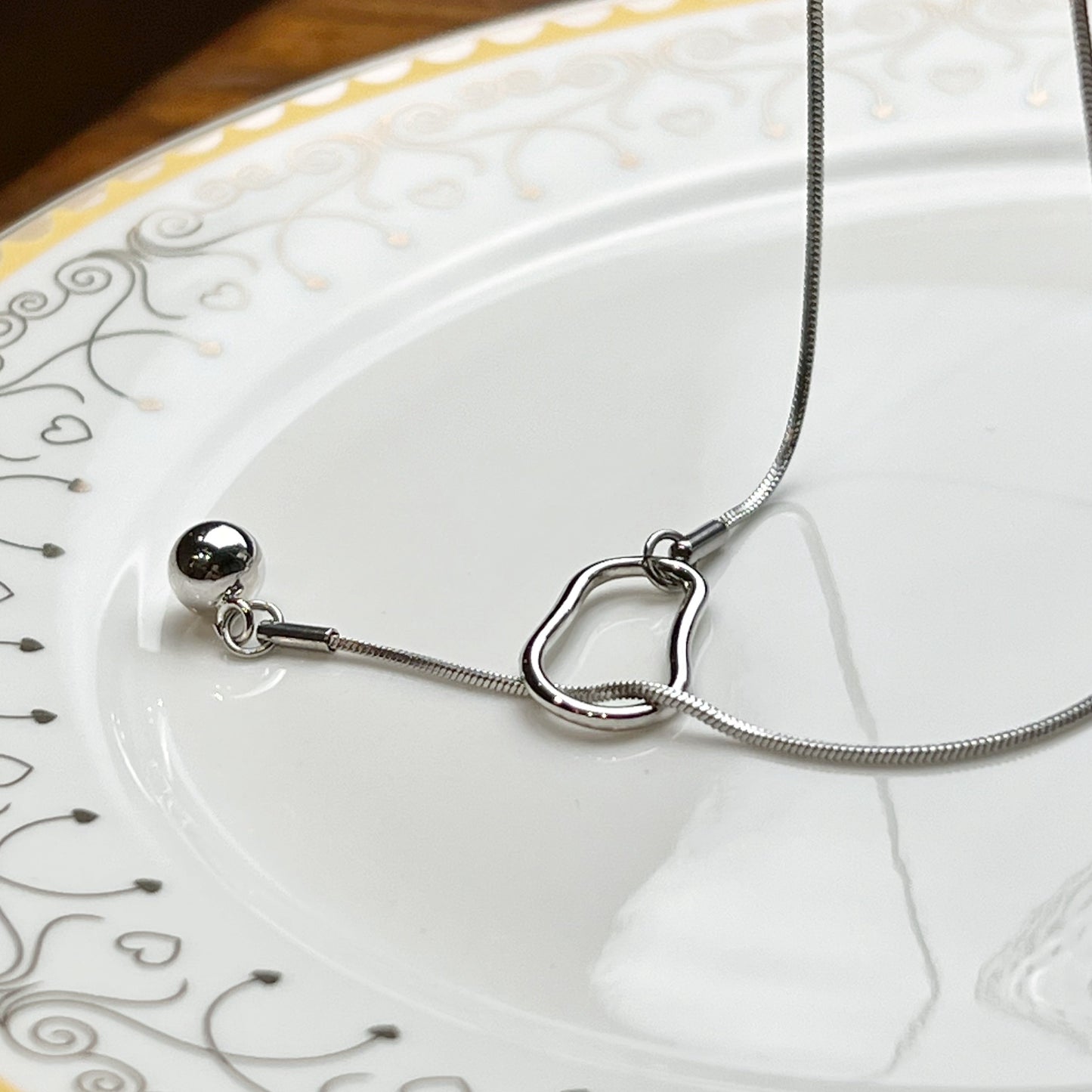 Adjustable Snake Bone Ball Chain Necklace