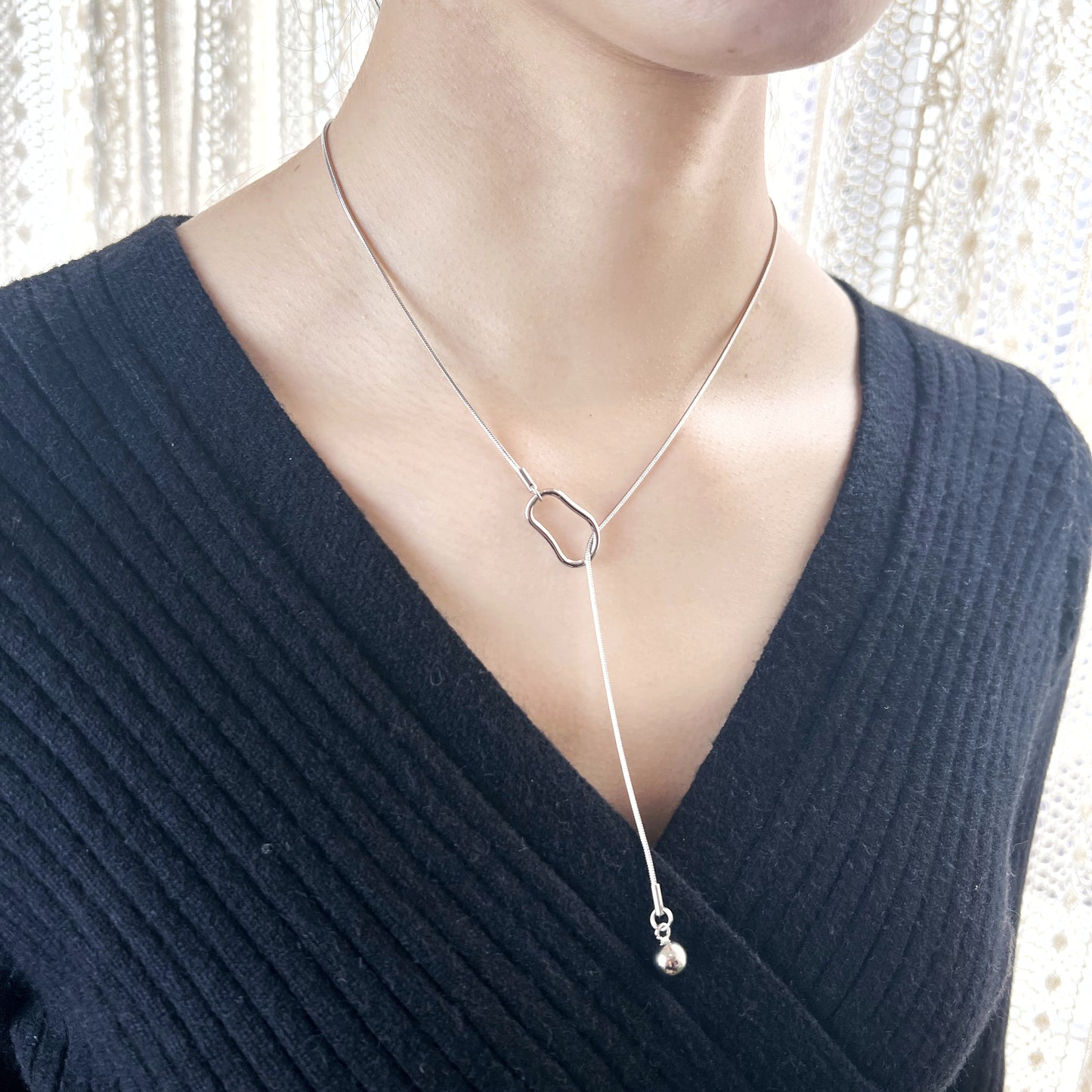 Adjustable Snake Bone Ball Chain Necklace