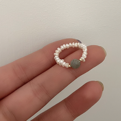 Natural Freshwater Pearl Moonstone Ring