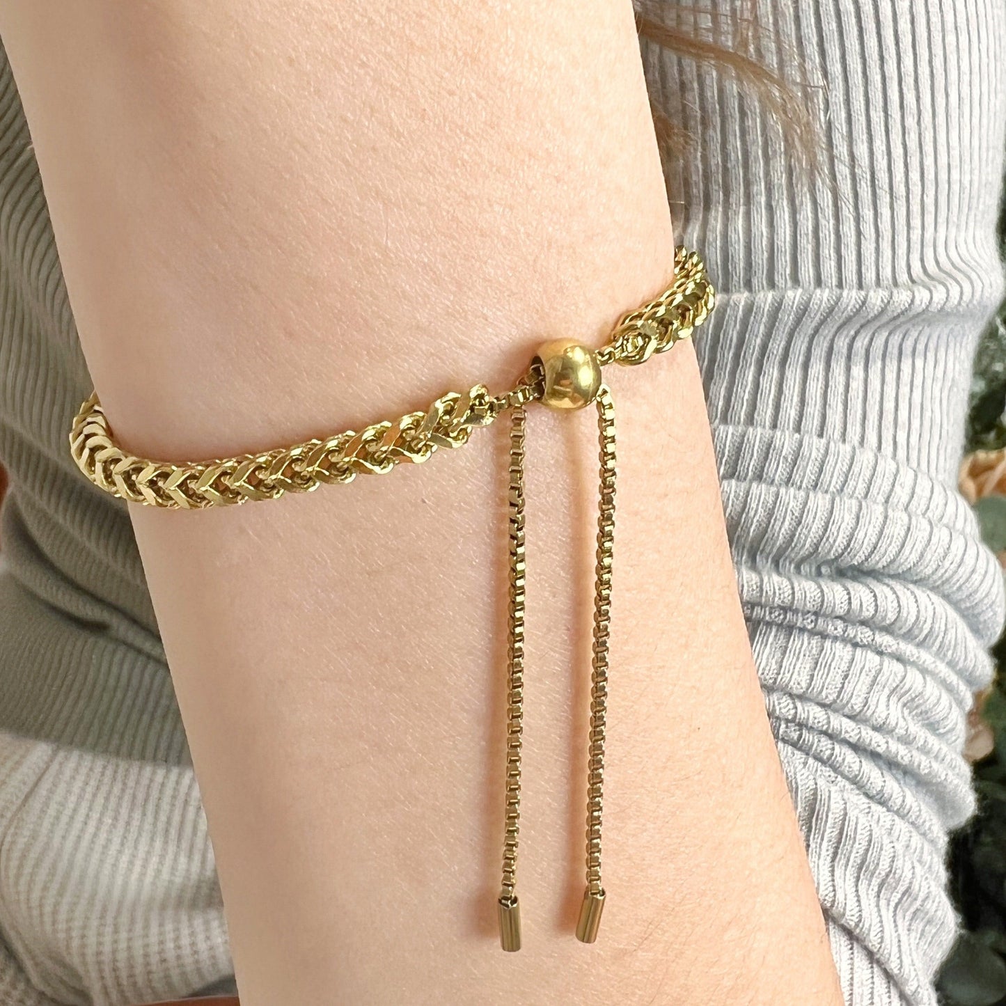 18K GOLD | Adjustable Everyday Chain Bracelet