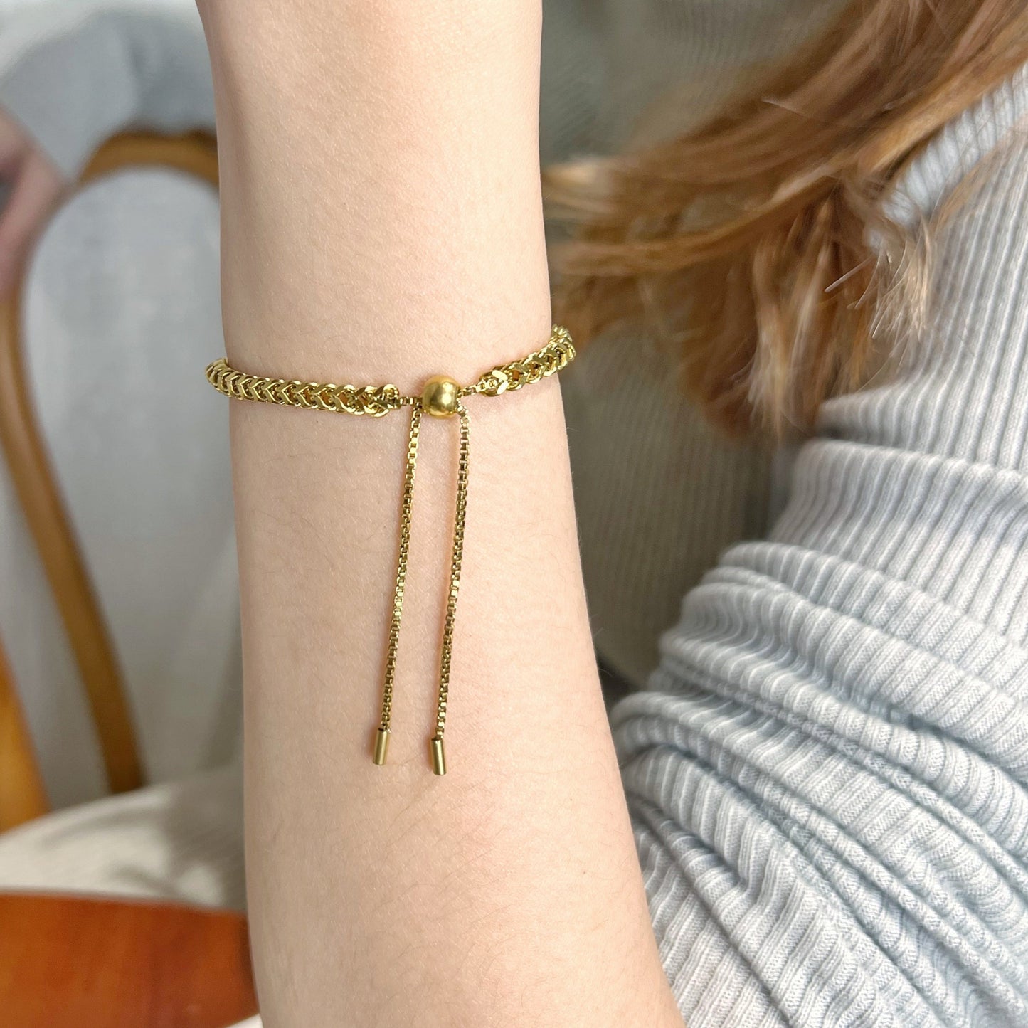 18K GOLD | Adjustable Everyday Chain Bracelet